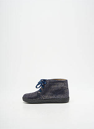 Bottillons tissage satiné bout rond bleu FALCOTTO fille
