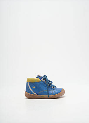 Bottillons semelle amovible bout rond bleu ASTER garcon