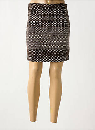 Jupe courte coupe droite marron LE SINGE DE JULIE femme