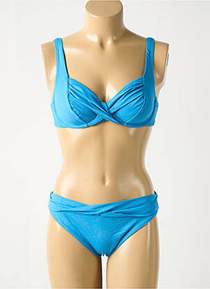 Maillot de bain 2 pièces stretch haut soutien-gorge balconnet bleu TRIUMPH femme