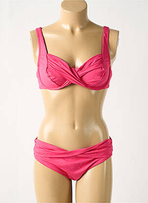 Maillot de bain 2 pièces stretch haut soutien-gorge balconnet rose TRIUMPH femme