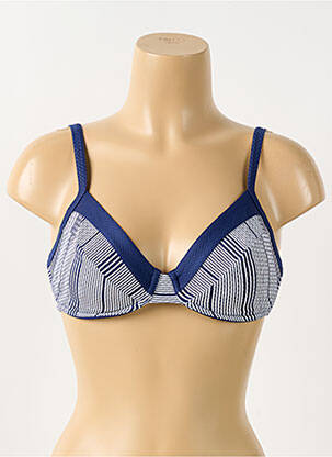 Haut de maillot de bain stretch haut soutien-gorge balconnet bleu TRIUMPH femme
