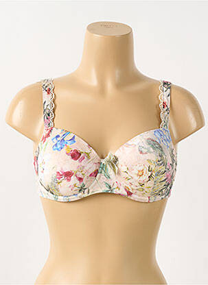 Soutien-gorge effet matière satinée haut soutien-gorge moulé beige ANTIGEL femme