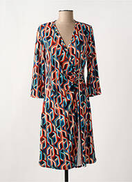Robe courte manches 3/4 manches 3/4 orange LE SINGE DE JULIE femme