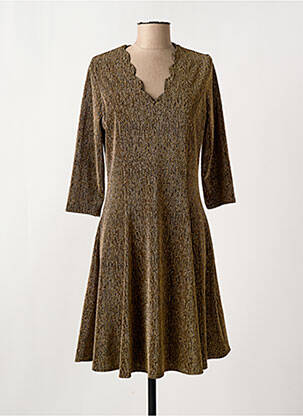 Robe mi-longue manches 3/4 manches 3/4 or LE SINGE DE JULIE femme