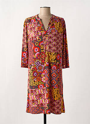 Robe courte manches 3/4 manches 3/4 orange LE SINGE DE JULIE femme