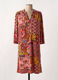 Robe courte manches 3/4 manches 3/4 orange LE SINGE DE JULIE femme