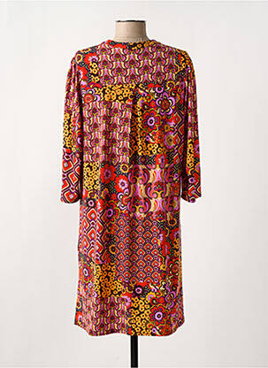 Robe courte manches 3/4 manches 3/4 orange LE SINGE DE JULIE femme