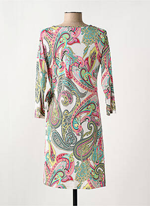 Robe courte manches 3/4 manches 3/4 beige LE SINGE DE JULIE femme