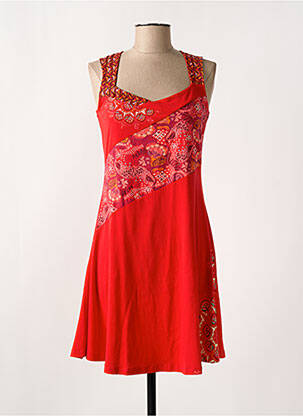Robe courte sans manche sans manche rouge COLINE femme