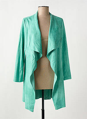 Veste casual tissage suedine vert LE SINGE DE JULIE femme