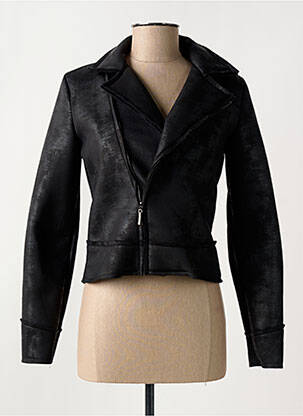 Veste casual tissage suedine noir LE SINGE DE JULIE femme