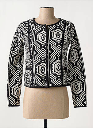 Veste casual col rond noir BAMBOO'S femme