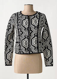 Veste casual col rond noir BAMBOO'S femme