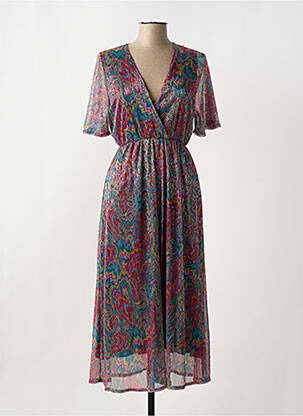 Robe longue manches courtes manches courtes rouge LE SINGE DE JULIE femme