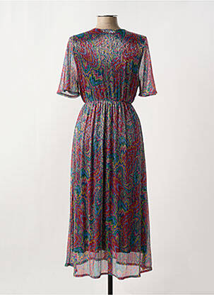 Robe longue manches courtes manches courtes rouge LE SINGE DE JULIE femme