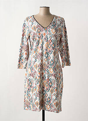 Robe mi-longue manches 3/4 manches 3/4 orange LE SINGE DE JULIE femme