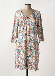 Robe mi-longue manches 3/4 manches 3/4 orange LE SINGE DE JULIE femme