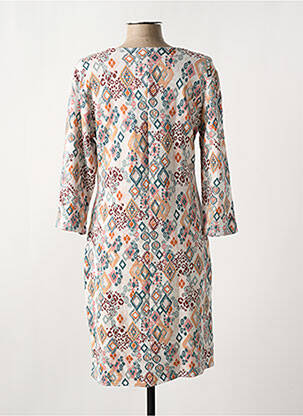 Robe mi-longue manches 3/4 manches 3/4 orange LE SINGE DE JULIE femme