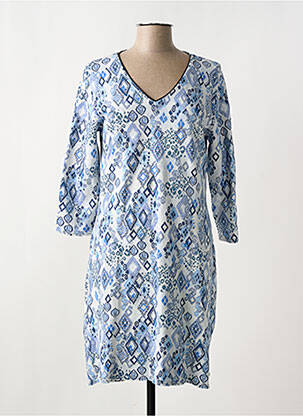 Robe mi-longue manches 3/4 manches 3/4 bleu LE SINGE DE JULIE femme