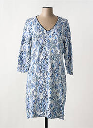 Robe mi-longue manches 3/4 manches 3/4 bleu LE SINGE DE JULIE femme