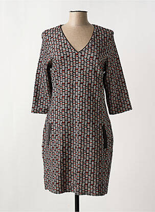 Robe mi-longue manches 3/4 manches 3/4 noir LE SINGE DE JULIE femme