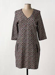 Robe mi-longue manches 3/4 manches 3/4 noir LE SINGE DE JULIE femme