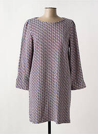 Robe mi-longue imprimé fantaisie manches longues bleu LE SINGE DE JULIE femme