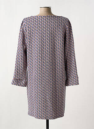 Robe mi-longue imprimé fantaisie manches longues bleu LE SINGE DE JULIE femme