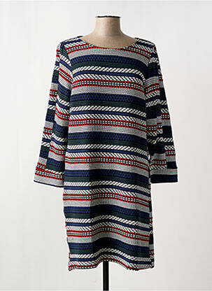 Robe mi-longue manches longues manches longues bleu LE SINGE DE JULIE femme