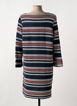 Robe mi-longue manches longues manches longues bleu LE SINGE DE JULIE femme