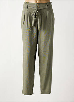 Pantalon droit vert COLINE pour femme