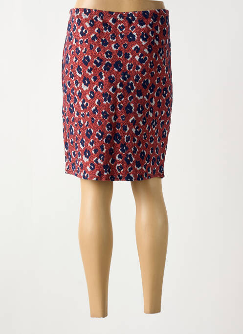 Jupe courte coupe droite orange LE SINGE DE JULIE femme
