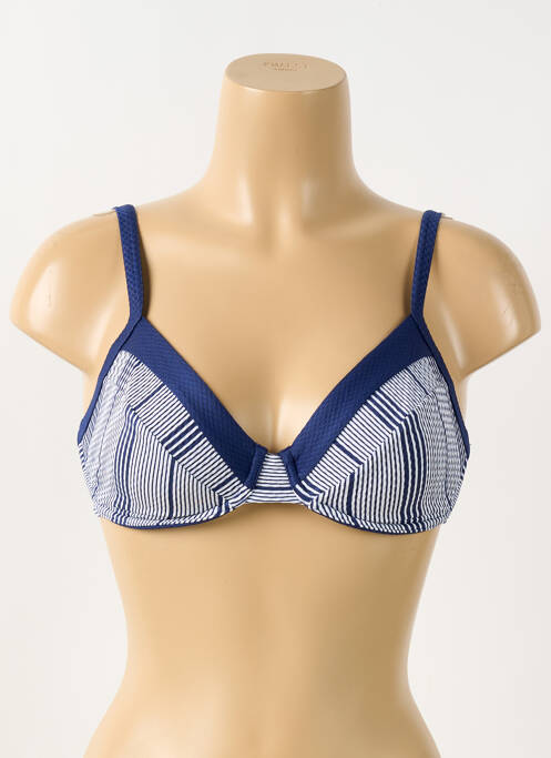Haut de maillot de bain stretch haut soutien-gorge balconnet bleu TRIUMPH femme