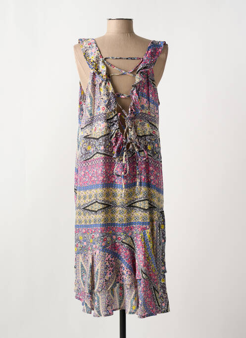 Robe mi-longue imprimé fleurs sans manche gris COLINE femme
