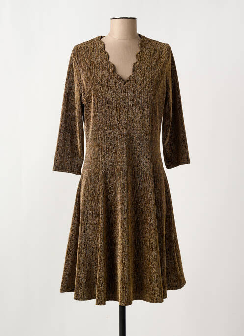 Robe mi-longue manches 3/4 manches 3/4 or LE SINGE DE JULIE femme