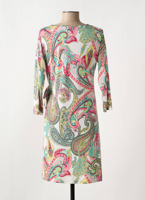 Robe courte manches 3/4 manches 3/4 beige LE SINGE DE JULIE femme