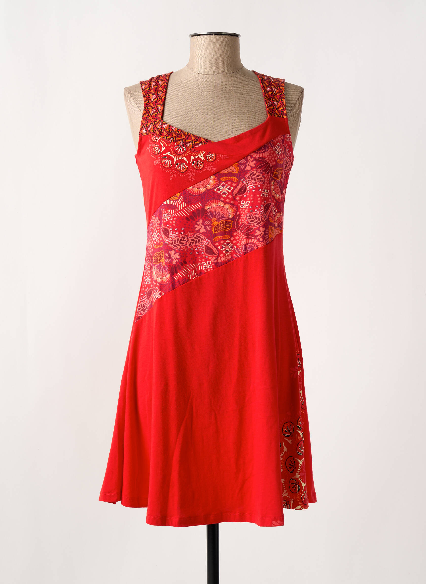 Robe courte sans manche sans manche rouge COLINE femme