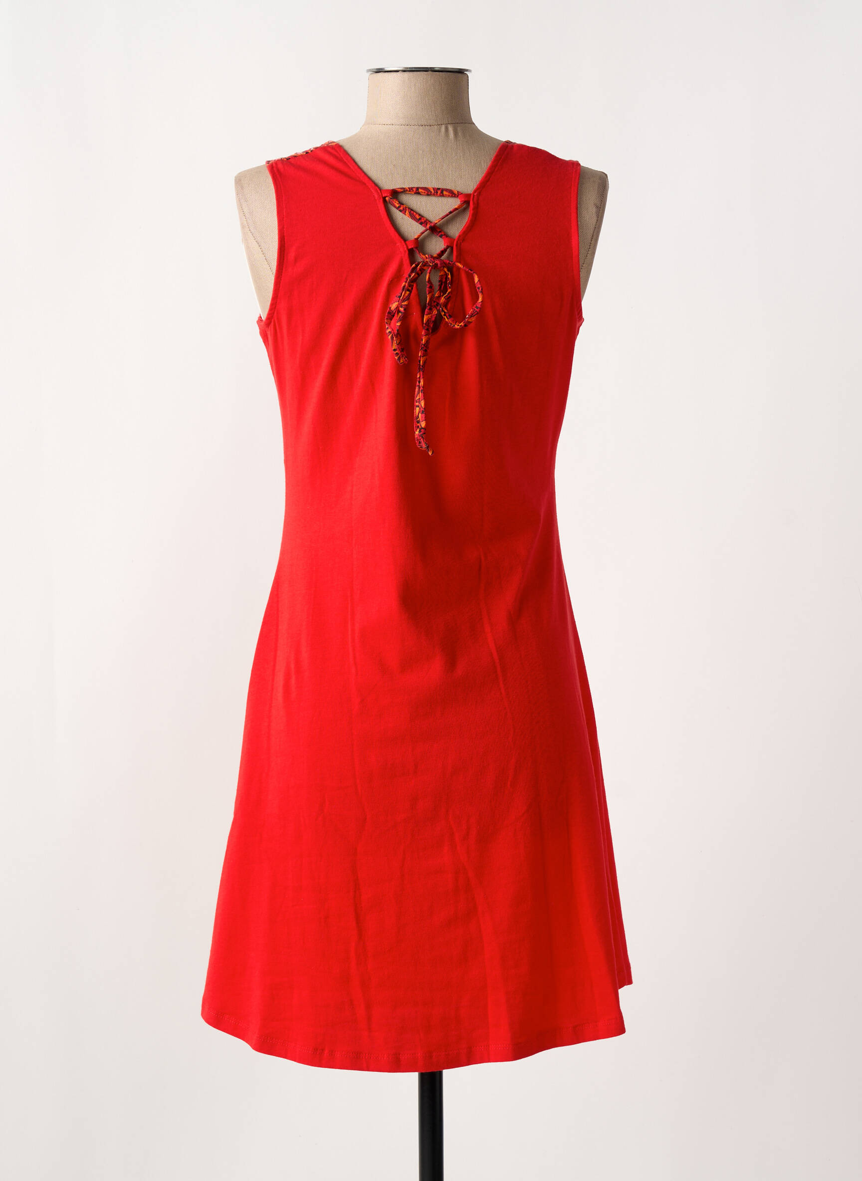 Robe courte sans manche sans manche rouge COLINE femme