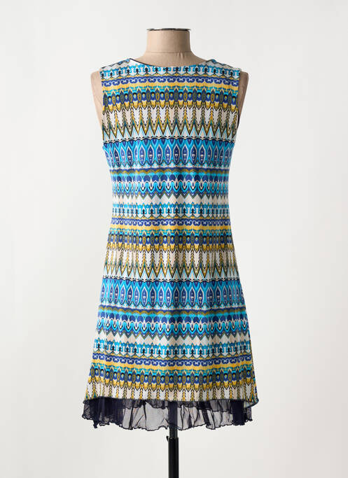 Robe courte sans manche sans manche bleu LE SINGE DE JULIE femme