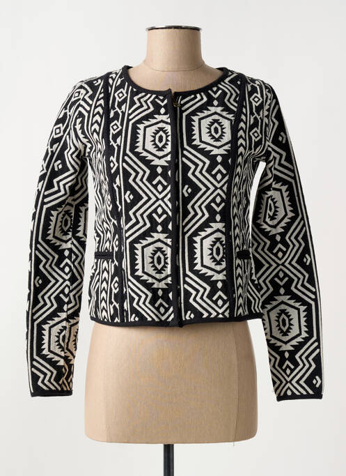 Veste casual col rond noir BAMBOO'S femme