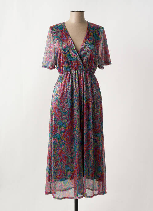 Robe longue manches courtes manches courtes rouge LE SINGE DE JULIE femme