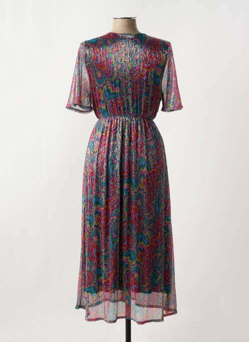 Robe longue manches courtes manches courtes rouge LE SINGE DE JULIE femme