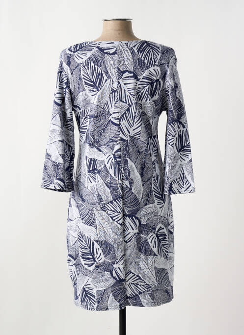 Robe mi-longue manches 3/4 manches 3/4 bleu LE SINGE DE JULIE femme
