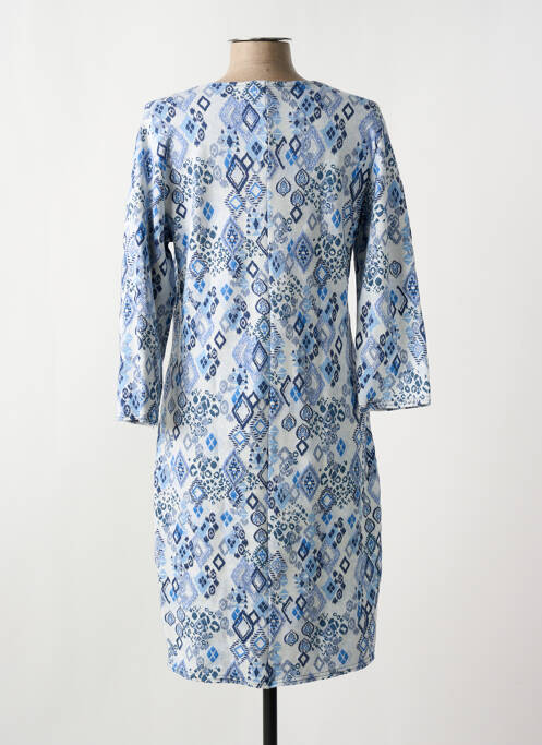 Robe mi-longue manches 3/4 manches 3/4 bleu LE SINGE DE JULIE femme