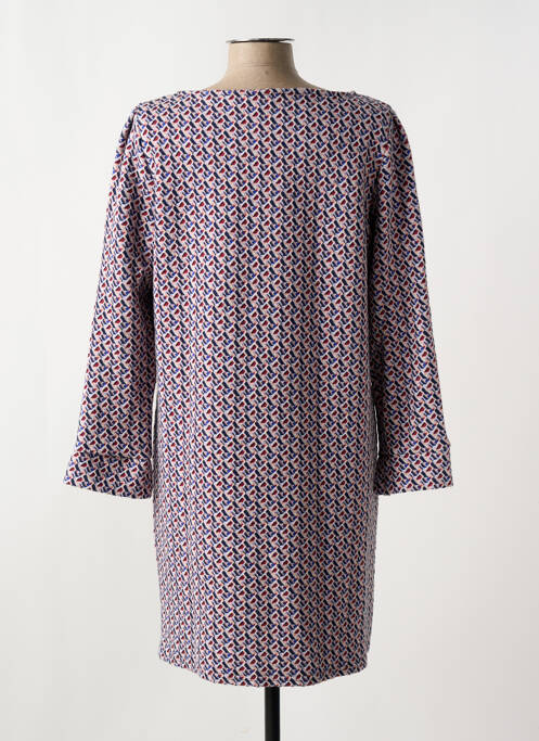 Robe mi-longue imprimé fantaisie manches longues bleu LE SINGE DE JULIE femme