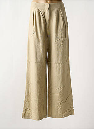 Pantalon flare taille élastique beige PLEASE femme