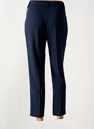 Pantalon 7/8 fermeture zippée sous rabat boutonné bleu PLEASE femme