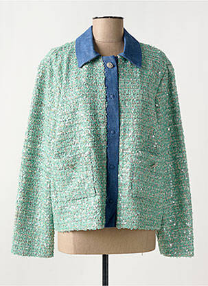 Veste chic fermeture boutonnée sur le devant vert DIXIE femme