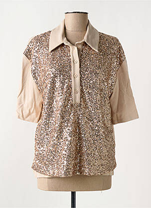 Polo coupe droite manches courtes beige IMPERIAL femme